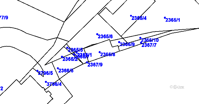 Parcela st. 2366/8 v KÚ Žamberk, Katastrální mapa