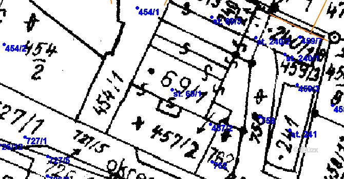 Parcela st. 69/1 v KÚ Dlouhoňovice, Katastrální mapa