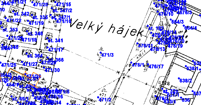 Parcela st. 471/3 v KÚ Dlouhoňovice, Katastrální mapa