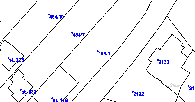 Parcela st. 484/1 v KÚ Dlouhoňovice, Katastrální mapa