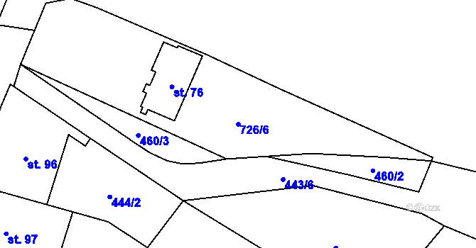 Parcela st. 726/6 v KÚ Dlouhoňovice, Katastrální mapa