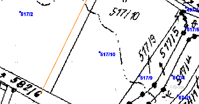 Parcela st. 517/10 v KÚ Dlouhoňovice, Katastrální mapa