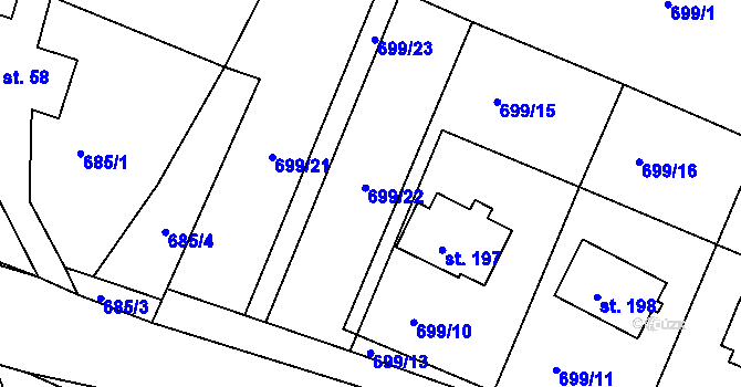 Parcela st. 178 v KÚ Žampach, Katastrální mapa