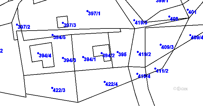 Parcela st. 394/2 v KÚ Dolní Police, Katastrální mapa