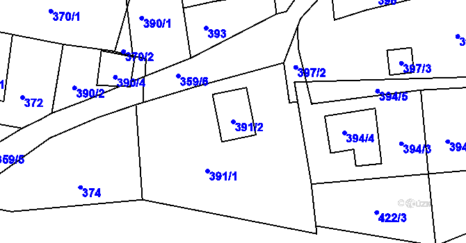 Parcela st. 391/2 v KÚ Dolní Police, Katastrální mapa