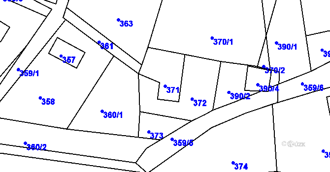 Parcela st. 371 v KÚ Dolní Police, Katastrální mapa
