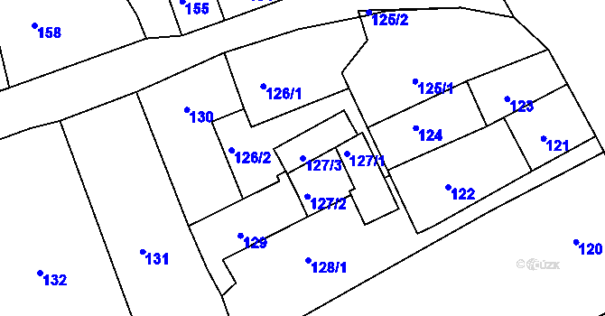 Parcela st. 127/3 v KÚ Žandov u České Lípy, Katastrální mapa