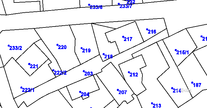 Parcela st. 218 v KÚ Žandov u České Lípy, Katastrální mapa