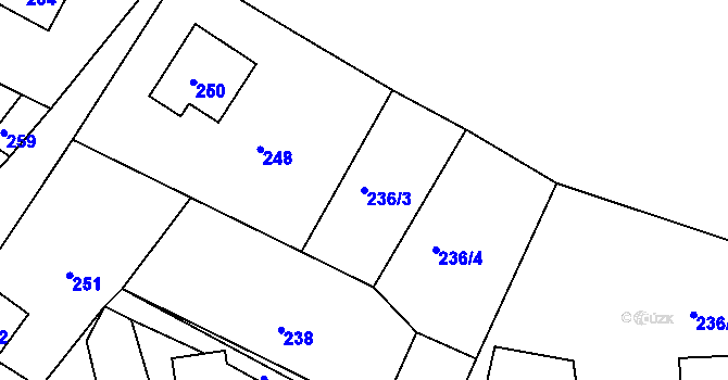 Parcela st. 236/3 v KÚ Žandov u České Lípy, Katastrální mapa