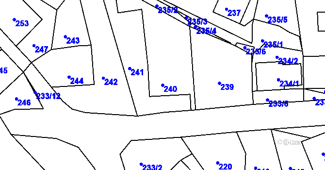 Parcela st. 240 v KÚ Žandov u České Lípy, Katastrální mapa