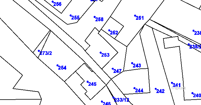Parcela st. 253 v KÚ Žandov u České Lípy, Katastrální mapa