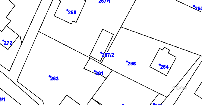 Parcela st. 267/2 v KÚ Žandov u České Lípy, Katastrální mapa
