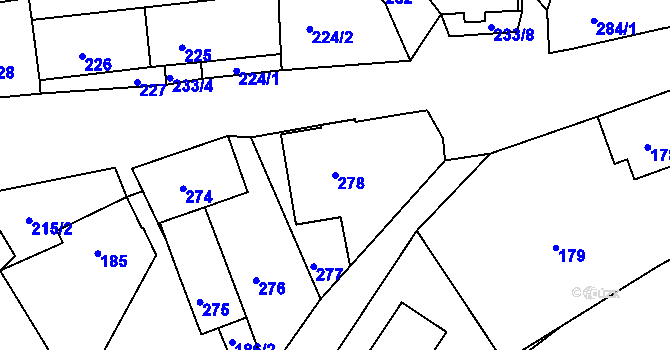 Parcela st. 278 v KÚ Žandov u České Lípy, Katastrální mapa