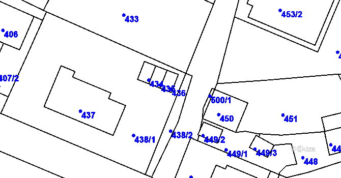 Parcela st. 436 v KÚ Žandov u České Lípy, Katastrální mapa