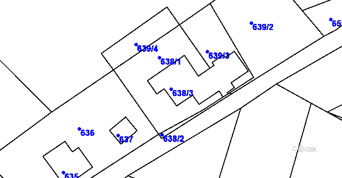 Parcela st. 638/3 v KÚ Žandov u České Lípy, Katastrální mapa