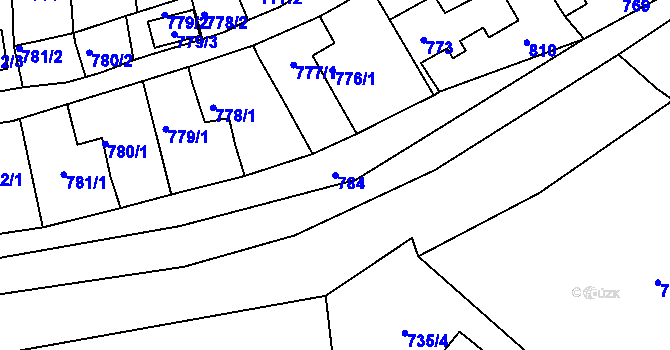 Parcela st. 784 v KÚ Žandov u České Lípy, Katastrální mapa