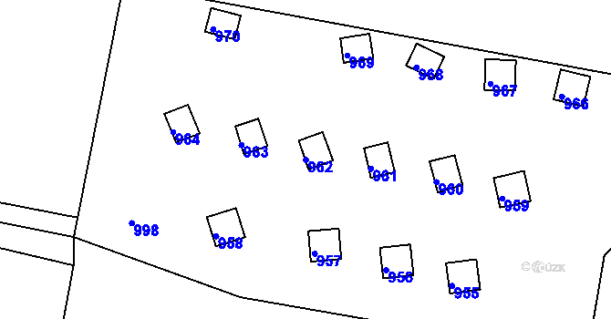 Parcela st. 962 v KÚ Žandov u České Lípy, Katastrální mapa