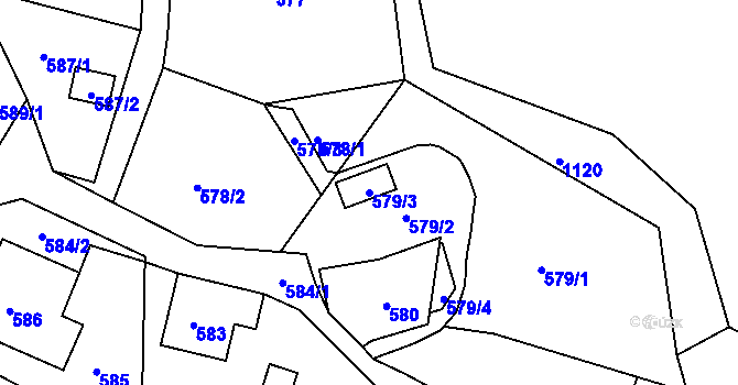 Parcela st. 579/3 v KÚ Žandov u České Lípy, Katastrální mapa