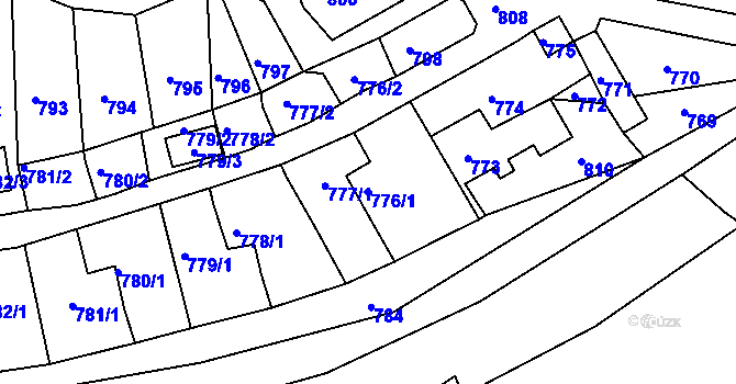 Parcela st. 776/1 v KÚ Žandov u České Lípy, Katastrální mapa