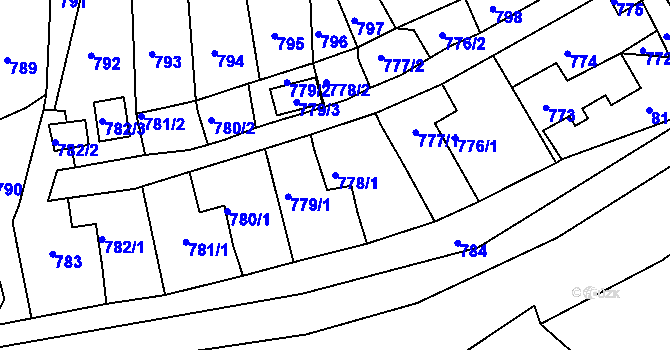 Parcela st. 778/1 v KÚ Žandov u České Lípy, Katastrální mapa