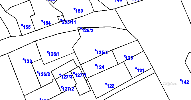 Parcela st. 125/1 v KÚ Žandov u České Lípy, Katastrální mapa