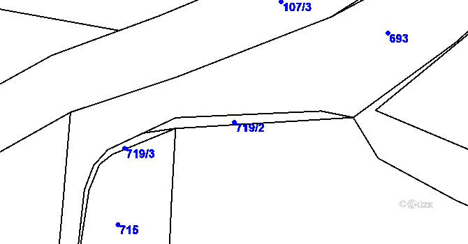 Parcela st. 719/2 v KÚ Žandov u České Lípy, Katastrální mapa