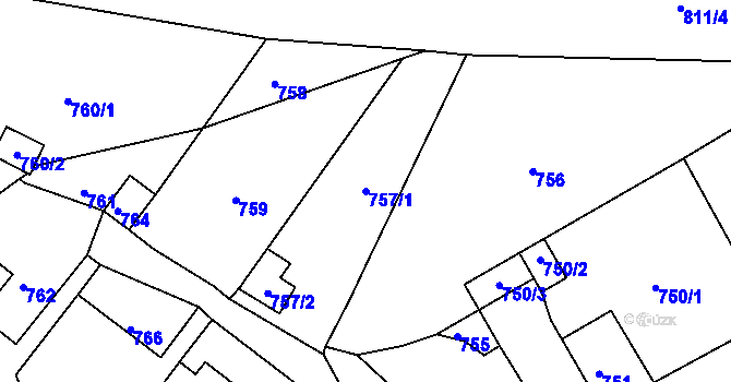 Parcela st. 757/1 v KÚ Žandov u České Lípy, Katastrální mapa