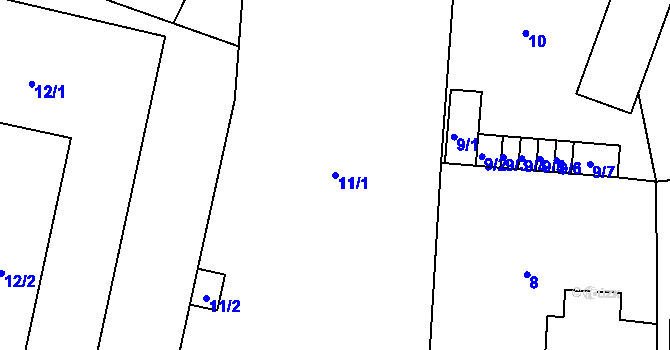 Parcela st. 11/1 v KÚ Žandov u České Lípy, Katastrální mapa