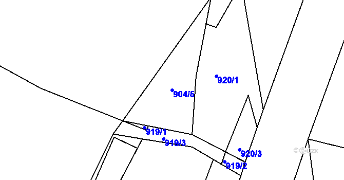 Parcela st. 904/5 v KÚ Žandov u České Lípy, Katastrální mapa