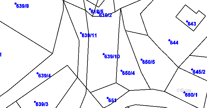 Parcela st. 639/10 v KÚ Žandov u České Lípy, Katastrální mapa