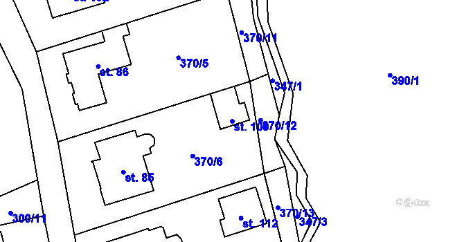 Parcela st. 109 v KÚ Žandov u Chlumce, Katastrální mapa
