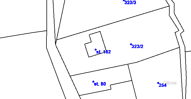 Parcela st. 162 v KÚ Žandov u Chlumce, Katastrální mapa