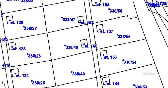 Parcela st. 168 v KÚ Žandov u Chlumce, Katastrální mapa