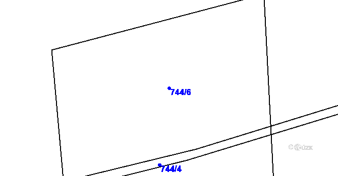 Parcela st. 744/6 v KÚ Žandov u Chlumce, Katastrální mapa