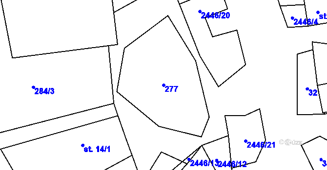 Parcela st. 277 v KÚ Božejov u Nových Hradů, Katastrální mapa