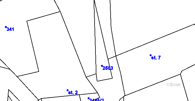 Parcela st. 2447 v KÚ Božejov u Nových Hradů, Katastrální mapa