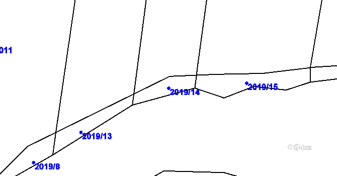 Parcela st. 2019/14 v KÚ Buková u Nových Hradů, Katastrální mapa