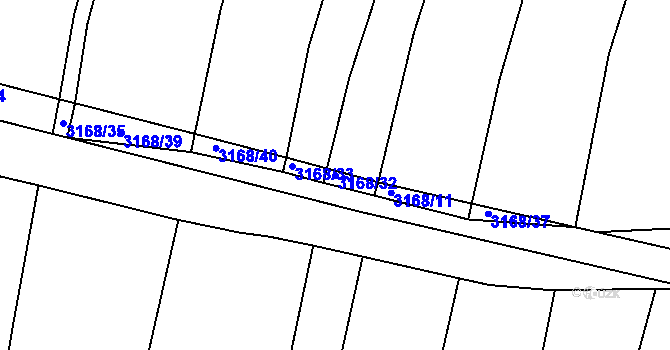 Parcela st. 3168/32 v KÚ Buková u Nových Hradů, Katastrální mapa