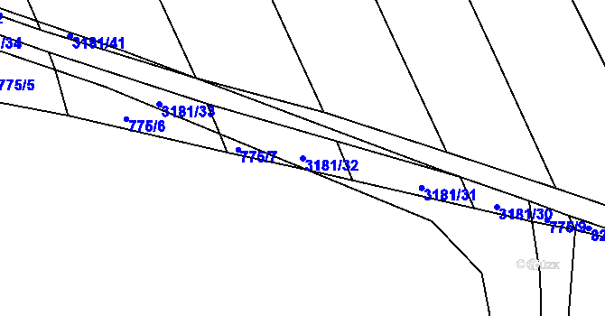 Parcela st. 3181/32 v KÚ Buková u Nových Hradů, Katastrální mapa