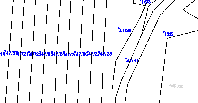 Parcela st. 47/28 v KÚ Buková u Nových Hradů, Katastrální mapa