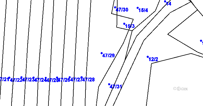 Parcela st. 47/29 v KÚ Buková u Nových Hradů, Katastrální mapa
