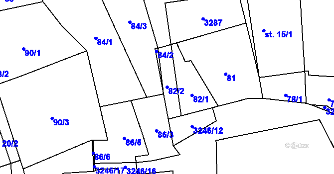 Parcela st. 82/2 v KÚ Buková u Nových Hradů, Katastrální mapa