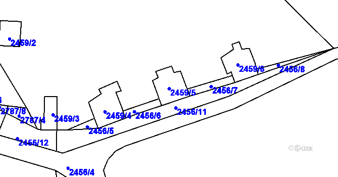 Parcela st. 2459/5 v KÚ Žár u Nových Hradů, Katastrální mapa