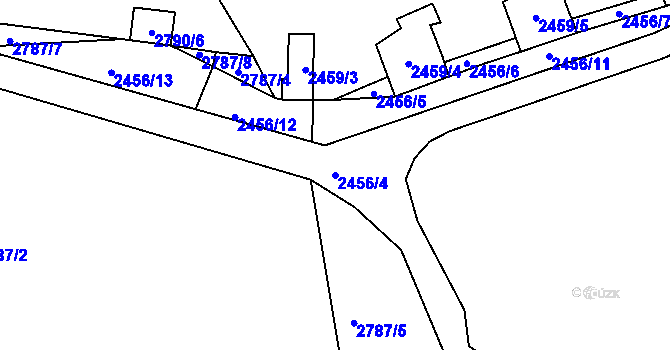 Parcela st. 2456/4 v KÚ Žár u Nových Hradů, Katastrální mapa