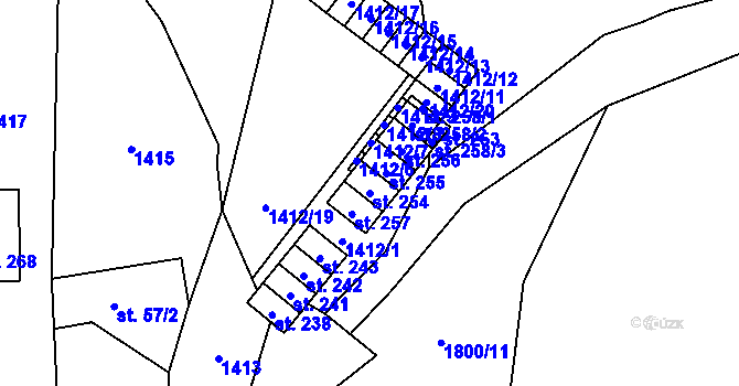 Parcela st. 254 v KÚ Žár u Nových Hradů, Katastrální mapa