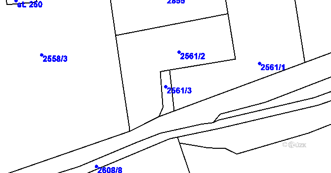 Parcela st. 2561/3 v KÚ Žár u Nových Hradů, Katastrální mapa