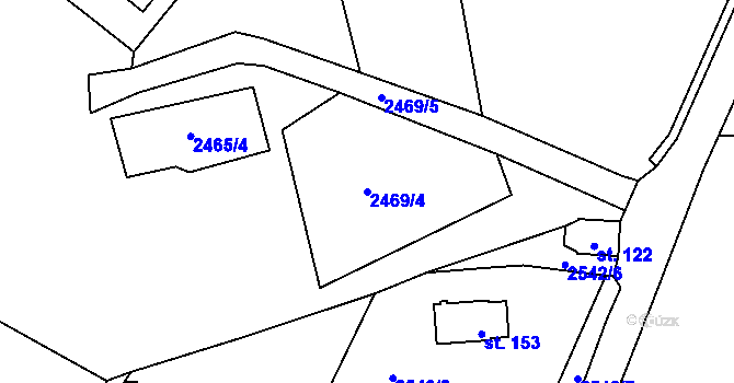 Parcela st. 2469/4 v KÚ Žár u Nových Hradů, Katastrální mapa
