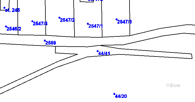 Parcela st. 44/41 v KÚ Žár u Nových Hradů, Katastrální mapa