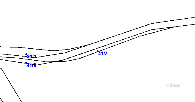 Parcela st. 41/7 v KÚ Žár u Nových Hradů, Katastrální mapa