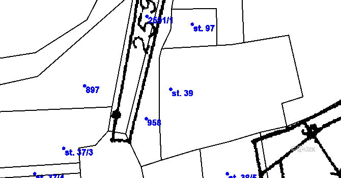 Parcela st. 39 v KÚ Žumberk u Nových Hradů, Katastrální mapa